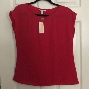 Deep pink short sleeve blouse